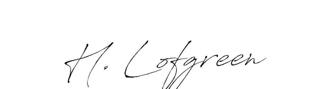How to make H. Lofgreen name signature. Use Antro_Vectra style for creating short signs online. This is the latest handwritten sign. H. Lofgreen signature style 6 images and pictures png