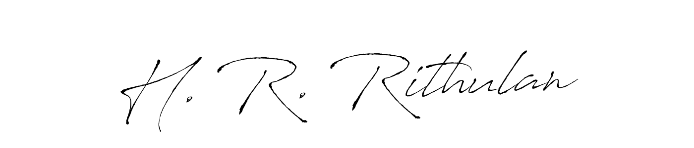 Similarly Antro_Vectra is the best handwritten signature design. Signature creator online .You can use it as an online autograph creator for name H. R. Rithulan. H. R. Rithulan signature style 6 images and pictures png