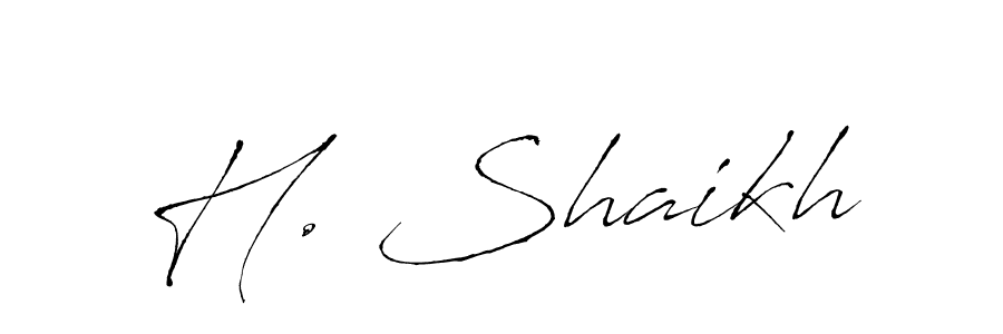 The best way (Antro_Vectra) to make a short signature is to pick only two or three words in your name. The name H. Shaikh include a total of six letters. For converting this name. H. Shaikh signature style 6 images and pictures png
