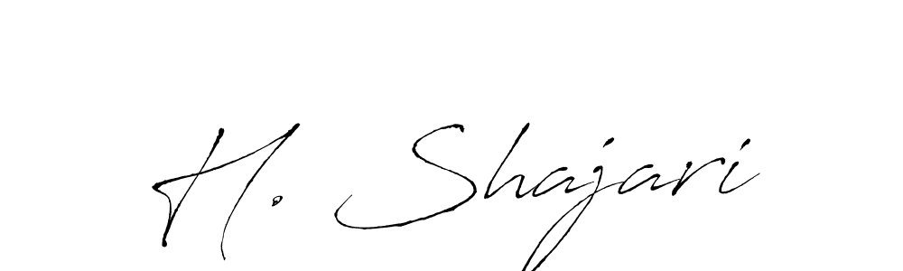 Design your own signature with our free online signature maker. With this signature software, you can create a handwritten (Antro_Vectra) signature for name H. Shajari. H. Shajari signature style 6 images and pictures png