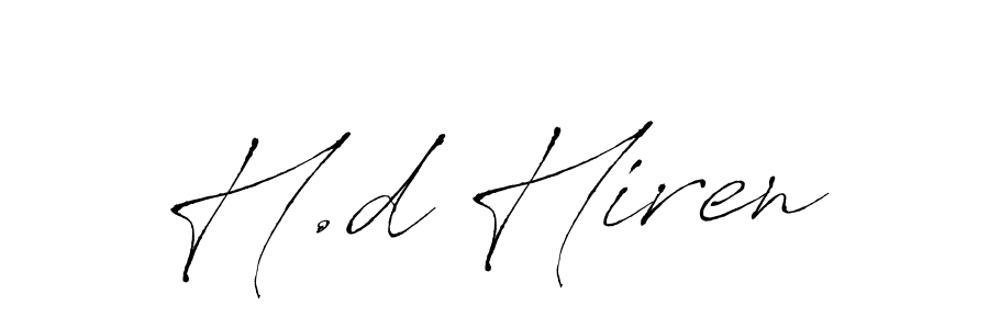Make a beautiful signature design for name H.d Hiren. With this signature (Antro_Vectra) style, you can create a handwritten signature for free. H.d Hiren signature style 6 images and pictures png