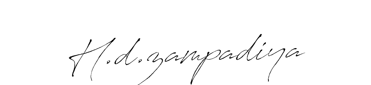 Make a beautiful signature design for name H.d.zampadiya. With this signature (Antro_Vectra) style, you can create a handwritten signature for free. H.d.zampadiya signature style 6 images and pictures png