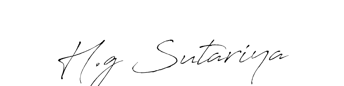 The best way (Antro_Vectra) to make a short signature is to pick only two or three words in your name. The name H.g Sutariya include a total of six letters. For converting this name. H.g Sutariya signature style 6 images and pictures png