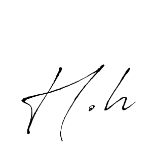 Create a beautiful signature design for name H.h. With this signature (Antro_Vectra) fonts, you can make a handwritten signature for free. H.h signature style 6 images and pictures png