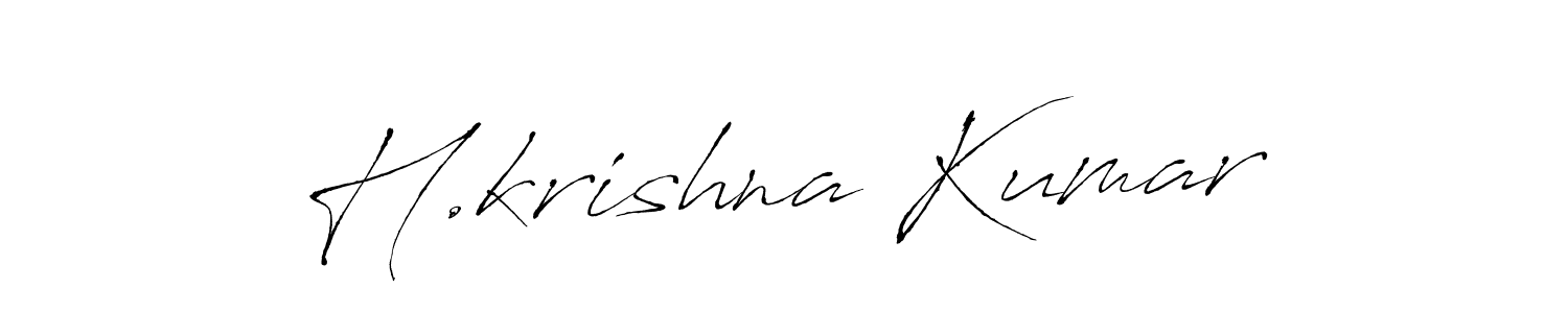 The best way (Antro_Vectra) to make a short signature is to pick only two or three words in your name. The name H.krishna Kumar include a total of six letters. For converting this name. H.krishna Kumar signature style 6 images and pictures png