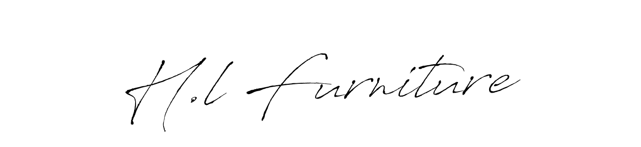 Use a signature maker to create a handwritten signature online. With this signature software, you can design (Antro_Vectra) your own signature for name H.l Furniture. H.l Furniture signature style 6 images and pictures png