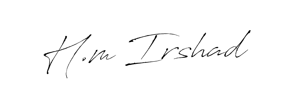 The best way (Antro_Vectra) to make a short signature is to pick only two or three words in your name. The name H.m Irshad include a total of six letters. For converting this name. H.m Irshad signature style 6 images and pictures png