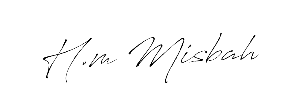 Make a beautiful signature design for name H.m Misbah. With this signature (Antro_Vectra) style, you can create a handwritten signature for free. H.m Misbah signature style 6 images and pictures png