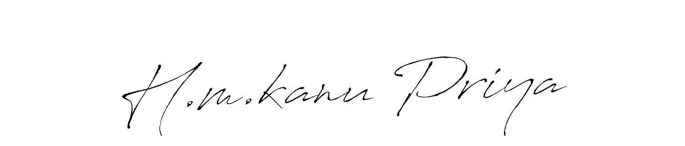 Make a beautiful signature design for name H.m.kanu Priya. With this signature (Antro_Vectra) style, you can create a handwritten signature for free. H.m.kanu Priya signature style 6 images and pictures png