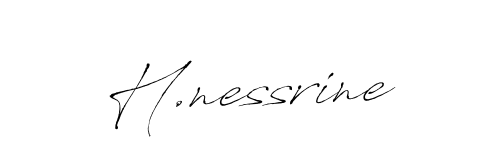 The best way (Antro_Vectra) to make a short signature is to pick only two or three words in your name. The name H.nessrine include a total of six letters. For converting this name. H.nessrine signature style 6 images and pictures png