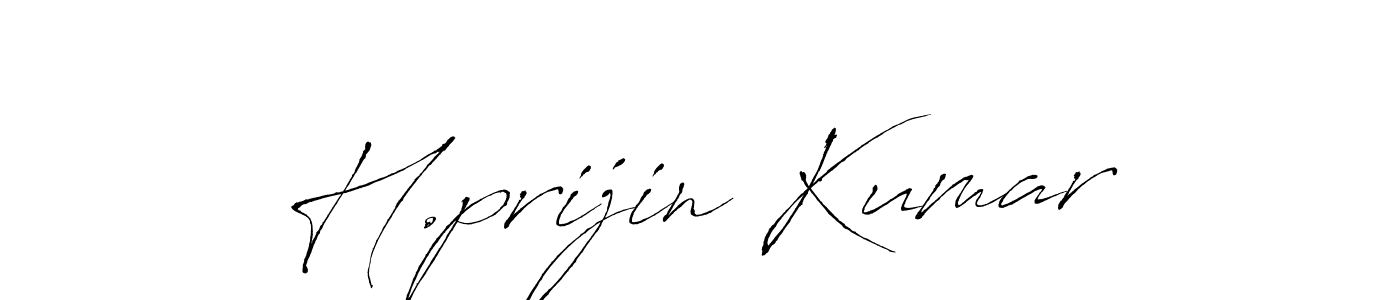 Antro_Vectra is a professional signature style that is perfect for those who want to add a touch of class to their signature. It is also a great choice for those who want to make their signature more unique. Get H.prijin Kumar name to fancy signature for free. H.prijin Kumar signature style 6 images and pictures png