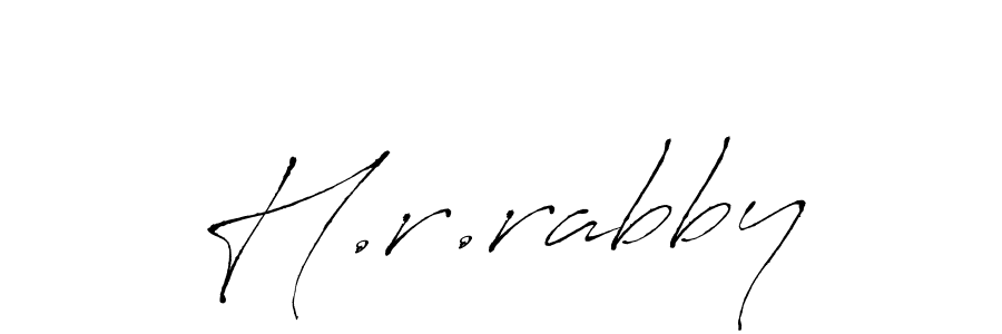 How to make H.r.rabby name signature. Use Antro_Vectra style for creating short signs online. This is the latest handwritten sign. H.r.rabby signature style 6 images and pictures png