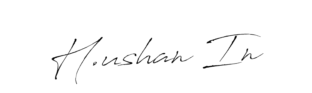 The best way (Antro_Vectra) to make a short signature is to pick only two or three words in your name. The name H.ushan In include a total of six letters. For converting this name. H.ushan In signature style 6 images and pictures png