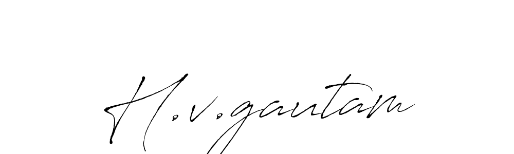 Antro_Vectra is a professional signature style that is perfect for those who want to add a touch of class to their signature. It is also a great choice for those who want to make their signature more unique. Get H.v.gautam name to fancy signature for free. H.v.gautam signature style 6 images and pictures png