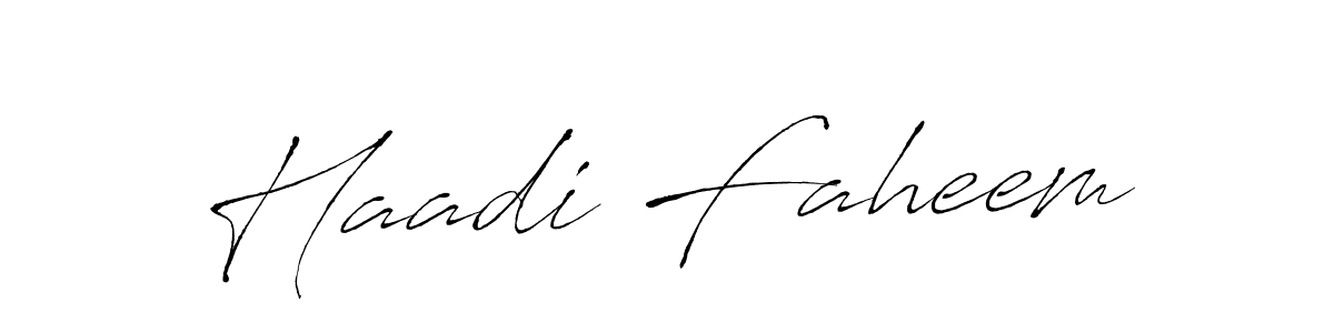 Create a beautiful signature design for name Haadi Faheem. With this signature (Antro_Vectra) fonts, you can make a handwritten signature for free. Haadi Faheem signature style 6 images and pictures png