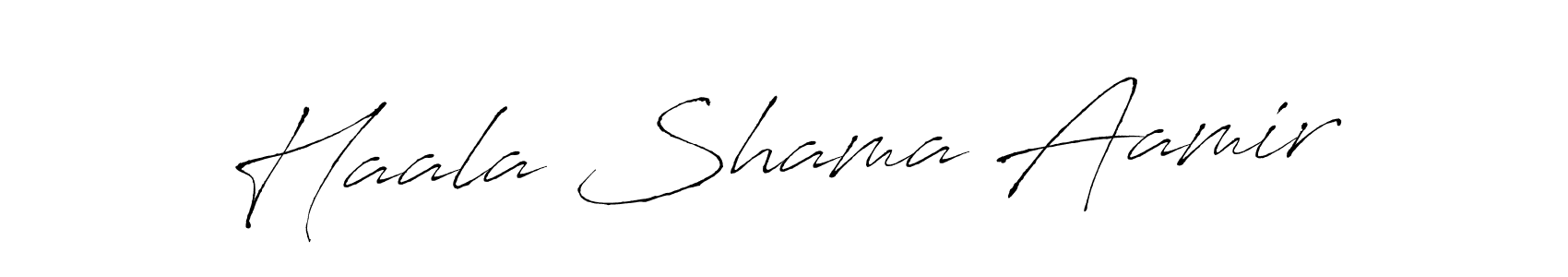 Design your own signature with our free online signature maker. With this signature software, you can create a handwritten (Antro_Vectra) signature for name Haala Shama Aamir. Haala Shama Aamir signature style 6 images and pictures png