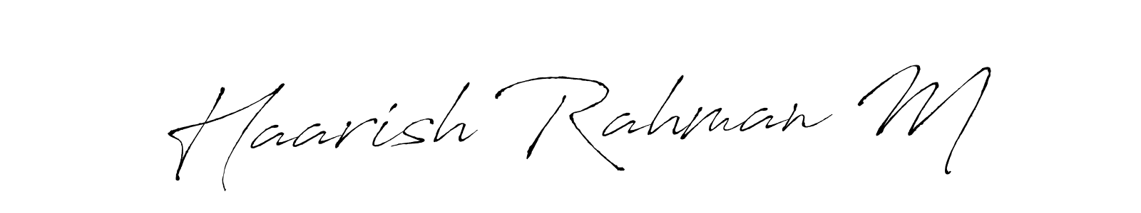 Use a signature maker to create a handwritten signature online. With this signature software, you can design (Antro_Vectra) your own signature for name Haarish Rahman M. Haarish Rahman M signature style 6 images and pictures png
