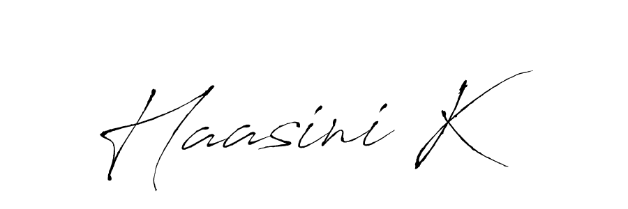 Make a beautiful signature design for name Haasini K. With this signature (Antro_Vectra) style, you can create a handwritten signature for free. Haasini K signature style 6 images and pictures png