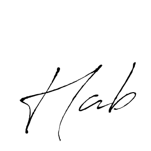 Make a beautiful signature design for name Hab. With this signature (Antro_Vectra) style, you can create a handwritten signature for free. Hab signature style 6 images and pictures png