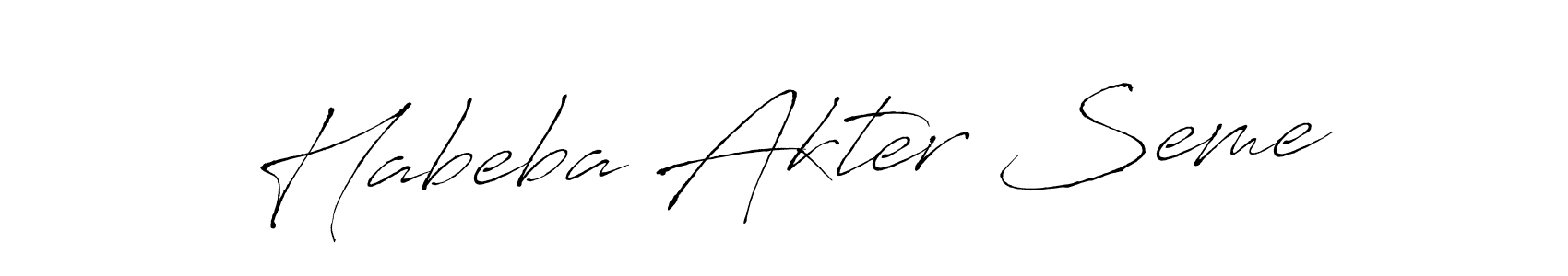 Make a beautiful signature design for name Habeba Akter Seme. Use this online signature maker to create a handwritten signature for free. Habeba Akter Seme signature style 6 images and pictures png