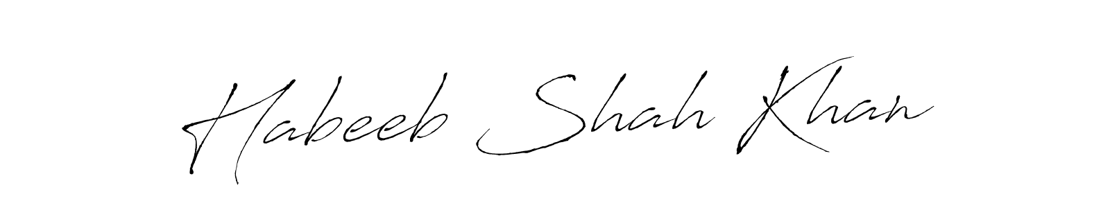 How to make Habeeb Shah Khan name signature. Use Antro_Vectra style for creating short signs online. This is the latest handwritten sign. Habeeb Shah Khan signature style 6 images and pictures png