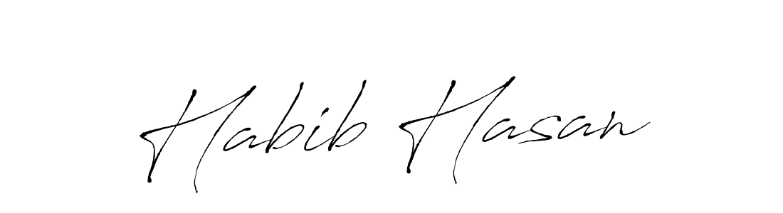 Design your own signature with our free online signature maker. With this signature software, you can create a handwritten (Antro_Vectra) signature for name Habib Hasan. Habib Hasan signature style 6 images and pictures png