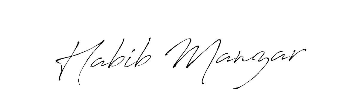 Create a beautiful signature design for name Habib Manzar. With this signature (Antro_Vectra) fonts, you can make a handwritten signature for free. Habib Manzar signature style 6 images and pictures png
