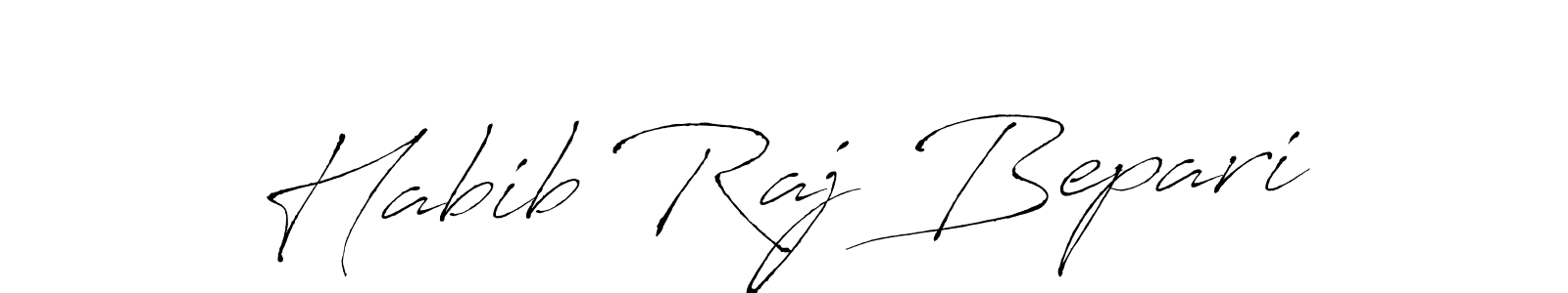 How to make Habib Raj Bepari name signature. Use Antro_Vectra style for creating short signs online. This is the latest handwritten sign. Habib Raj Bepari signature style 6 images and pictures png