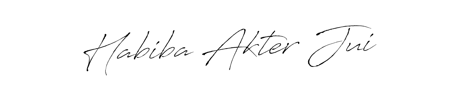 How to make Habiba Akter Jui name signature. Use Antro_Vectra style for creating short signs online. This is the latest handwritten sign. Habiba Akter Jui signature style 6 images and pictures png