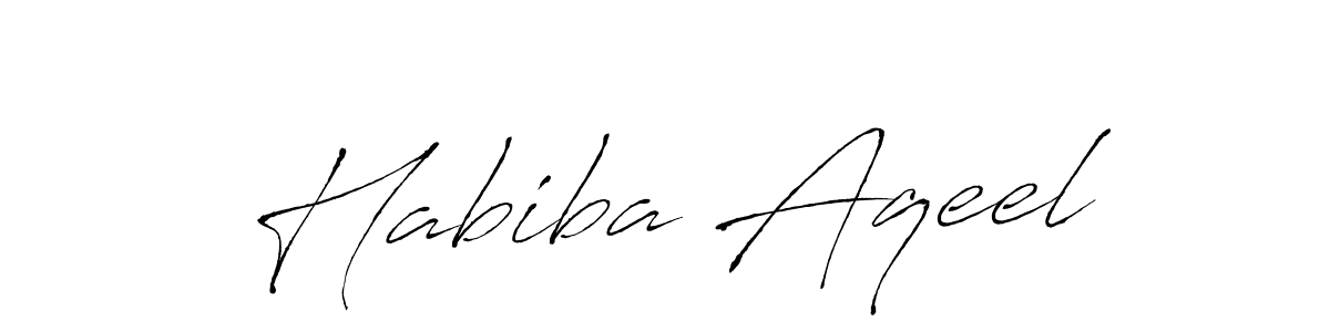 Design your own signature with our free online signature maker. With this signature software, you can create a handwritten (Antro_Vectra) signature for name Habiba Aqeel. Habiba Aqeel signature style 6 images and pictures png