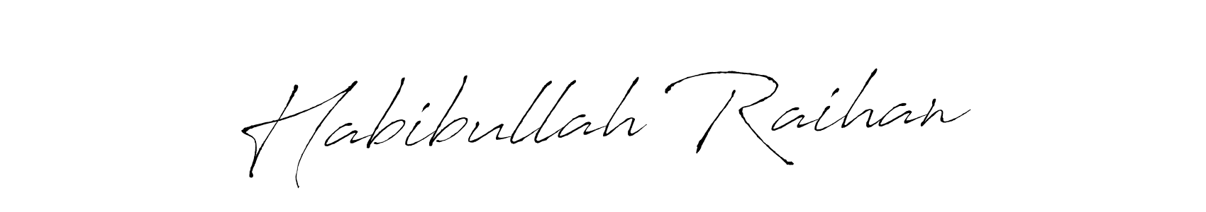 Design your own signature with our free online signature maker. With this signature software, you can create a handwritten (Antro_Vectra) signature for name Habibullah Raihan. Habibullah Raihan signature style 6 images and pictures png