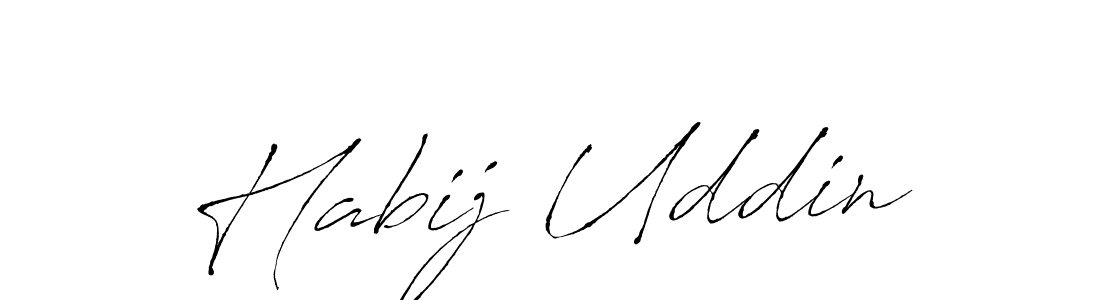 The best way (Antro_Vectra) to make a short signature is to pick only two or three words in your name. The name Habij Uddin include a total of six letters. For converting this name. Habij Uddin signature style 6 images and pictures png