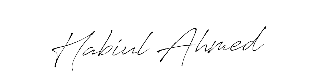 How to make Habiul Ahmed name signature. Use Antro_Vectra style for creating short signs online. This is the latest handwritten sign. Habiul Ahmed signature style 6 images and pictures png