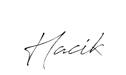 Use a signature maker to create a handwritten signature online. With this signature software, you can design (Antro_Vectra) your own signature for name Hacik. Hacik signature style 6 images and pictures png