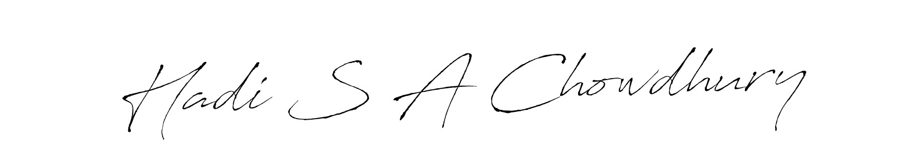 It looks lik you need a new signature style for name Hadi S A Chowdhury. Design unique handwritten (Antro_Vectra) signature with our free signature maker in just a few clicks. Hadi S A Chowdhury signature style 6 images and pictures png