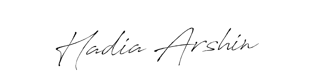 How to make Hadia Arshin name signature. Use Antro_Vectra style for creating short signs online. This is the latest handwritten sign. Hadia Arshin signature style 6 images and pictures png