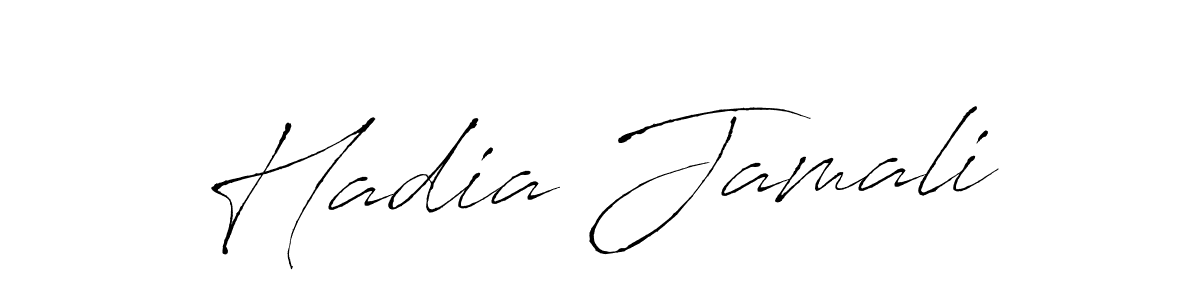 How to make Hadia Jamali name signature. Use Antro_Vectra style for creating short signs online. This is the latest handwritten sign. Hadia Jamali signature style 6 images and pictures png