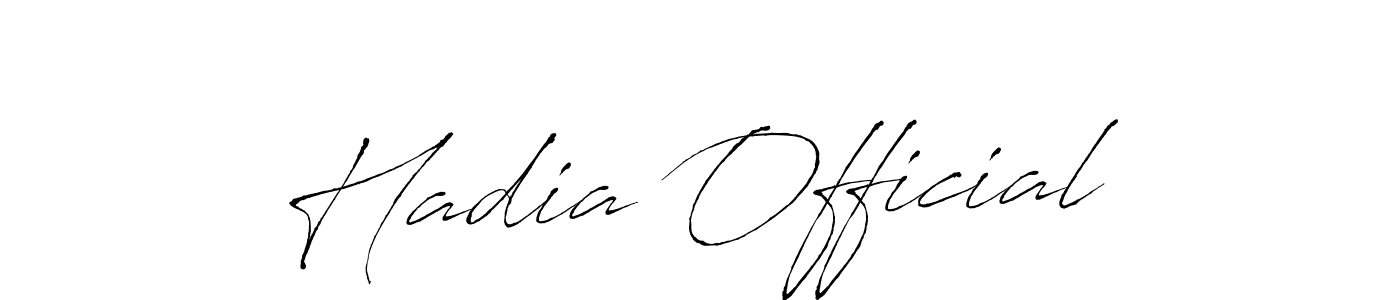 Design your own signature with our free online signature maker. With this signature software, you can create a handwritten (Antro_Vectra) signature for name Hadia Official. Hadia Official signature style 6 images and pictures png