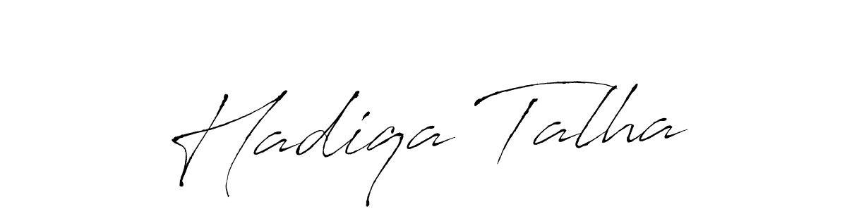 The best way (Antro_Vectra) to make a short signature is to pick only two or three words in your name. The name Hadiqa Talha include a total of six letters. For converting this name. Hadiqa Talha signature style 6 images and pictures png