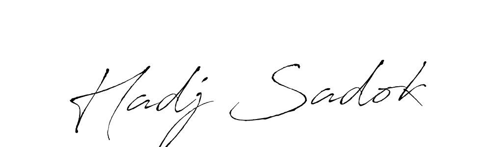 The best way (Antro_Vectra) to make a short signature is to pick only two or three words in your name. The name Hadj Sadok include a total of six letters. For converting this name. Hadj Sadok signature style 6 images and pictures png