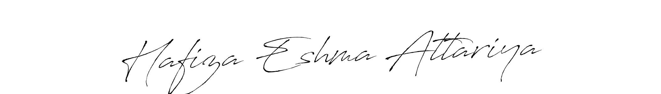 Antro_Vectra is a professional signature style that is perfect for those who want to add a touch of class to their signature. It is also a great choice for those who want to make their signature more unique. Get Hafiza Eshma Attariya name to fancy signature for free. Hafiza Eshma Attariya signature style 6 images and pictures png