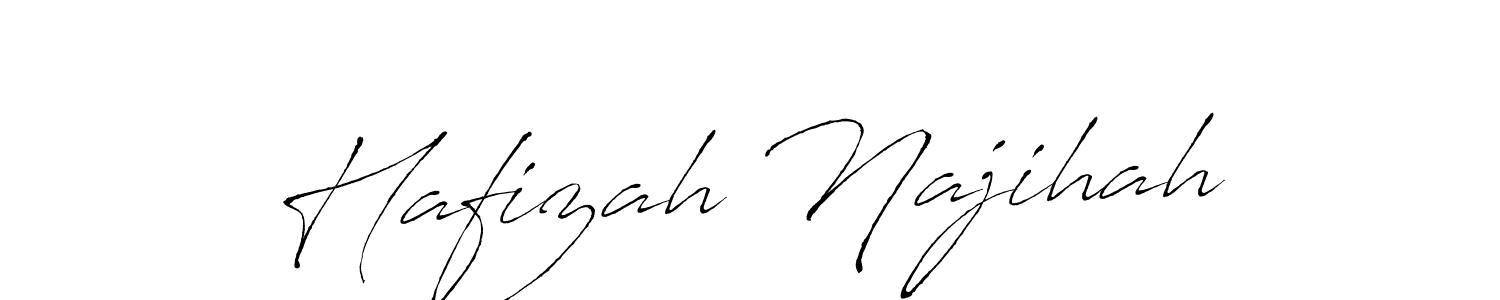 Hafizah Najihah stylish signature style. Best Handwritten Sign (Antro_Vectra) for my name. Handwritten Signature Collection Ideas for my name Hafizah Najihah. Hafizah Najihah signature style 6 images and pictures png