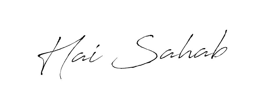 How to make Hai Sahab name signature. Use Antro_Vectra style for creating short signs online. This is the latest handwritten sign. Hai Sahab signature style 6 images and pictures png