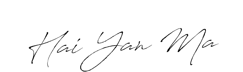 This is the best signature style for the Hai Yan Ma name. Also you like these signature font (Antro_Vectra). Mix name signature. Hai Yan Ma signature style 6 images and pictures png