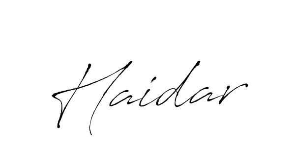 Make a beautiful signature design for name Haidar. With this signature (Antro_Vectra) style, you can create a handwritten signature for free. Haidar signature style 6 images and pictures png