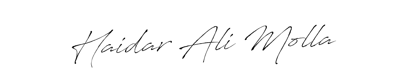 Similarly Antro_Vectra is the best handwritten signature design. Signature creator online .You can use it as an online autograph creator for name Haidar Ali Molla. Haidar Ali Molla signature style 6 images and pictures png