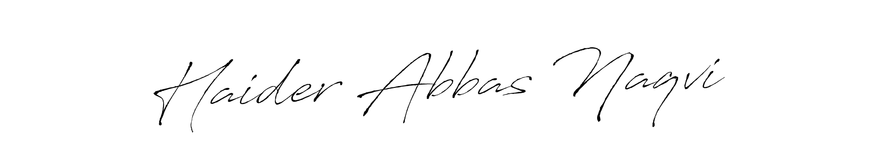 Design your own signature with our free online signature maker. With this signature software, you can create a handwritten (Antro_Vectra) signature for name Haider Abbas Naqvi. Haider Abbas Naqvi signature style 6 images and pictures png