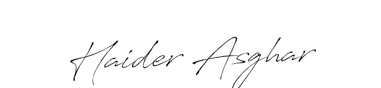 Make a beautiful signature design for name Haider Asghar. With this signature (Antro_Vectra) style, you can create a handwritten signature for free. Haider Asghar signature style 6 images and pictures png