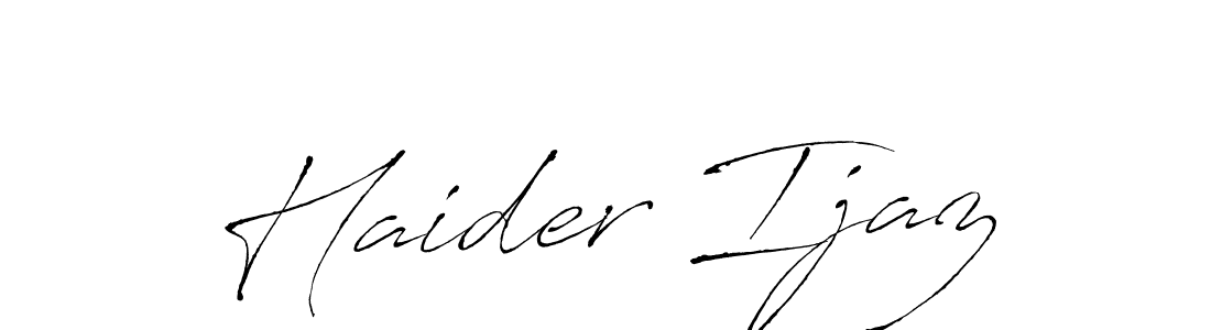 Make a beautiful signature design for name Haider Ijaz. With this signature (Antro_Vectra) style, you can create a handwritten signature for free. Haider Ijaz signature style 6 images and pictures png