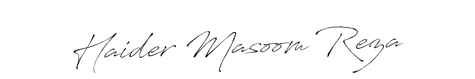 Create a beautiful signature design for name Haider Masoom Reza. With this signature (Antro_Vectra) fonts, you can make a handwritten signature for free. Haider Masoom Reza signature style 6 images and pictures png